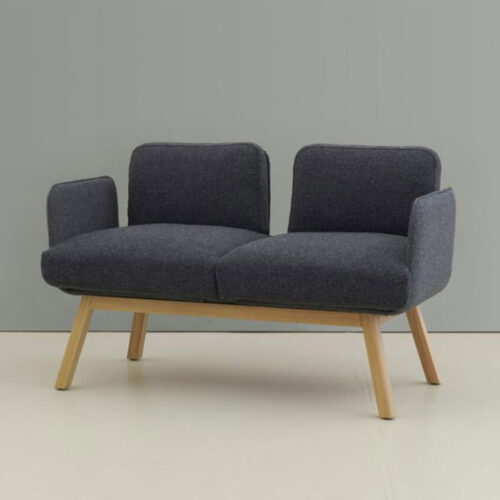 dark grey HM10 Flix Low Back Sofa oak frame
