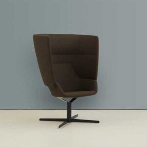 brown HM87 Cocoon lounge chair with 4 star black base