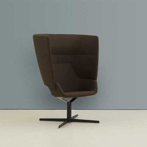 brown HM87 Cocoon lounge chair with 4 star black base