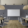 grey ora v acoustic wall panel with whiteboard