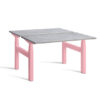 Lavoro Height Adjustable Desk Concrete Top and Pink Legs