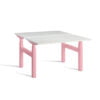 Lavoro Duo Height Adjustable Desk Pink Legs and White Top