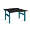 Duo Lavoro Height Adjustable Table with Black Top and Ocean Blue Legs