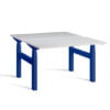 Lavoro Height Adjustable Desk Blue Legs and White Top