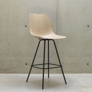 Veneer Shell Black Frame Ola High Stool