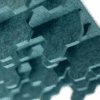 close up of the hex design flott ceiling tiles for acoustic solutions for loud and echoey office spaces