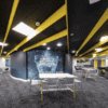Acoustic ceiling panels, Straight Ceiling Baffle, Allsfar , Allsfar Breeze , Breeze Acoustic Ceiling panels, yellow acoustic panel