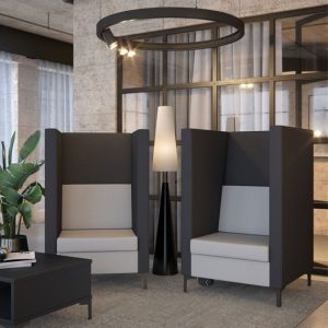 Two high back acoustic seats by Elite