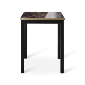Manhattan glass Gloss Table with black legs
