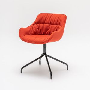 Baltic Soft Duo Twisted Base Chair in Red Fabric