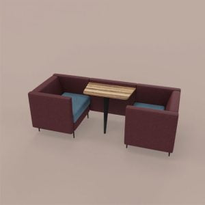 Low Collaborative Office Sofa Booth in two tone colours