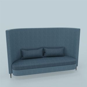 2 Person Delia High Back Acoustic Seating in a lovely blue fabric