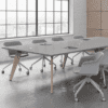 imperial office furniture evolve meeting table with oak tapered legs and grey table top