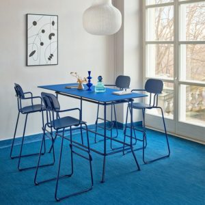 High Table New School worktop color linoleum blue