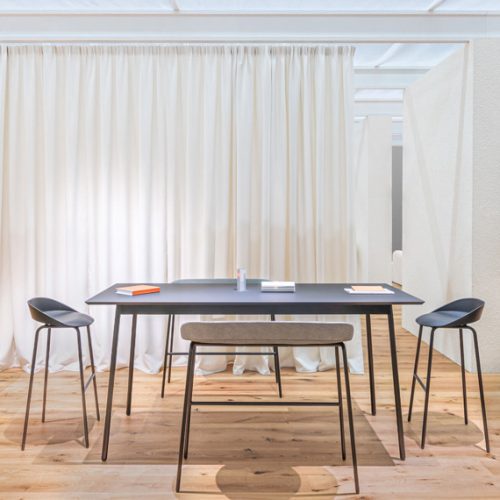 black rectangular Unit high table