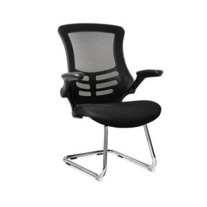 Black Mesh vis cantilever meeting chair