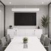 front view of oi credenza in white in a meeting room office interiors