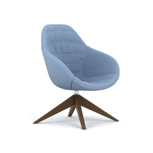 Tub chair medium back wooden raised swivel base