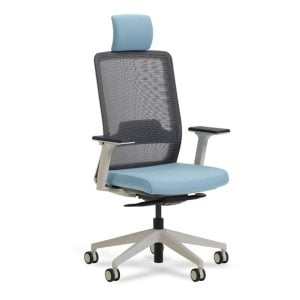 adjustable lumbar support office chair with height control lever