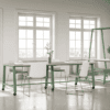 Imperial Aspect Mobile Table, Moveable table, Mobile Table, Table with stoppers, Metal frame mobile table