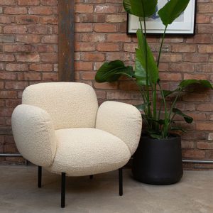Boho Lounge Chair in a light fabric