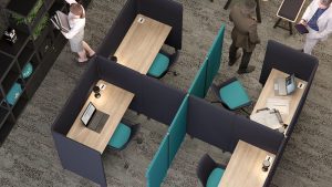 Open plan office with modular seating
