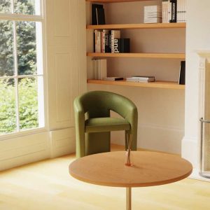 Beautiufl lounge office chair in a corner of a bright office