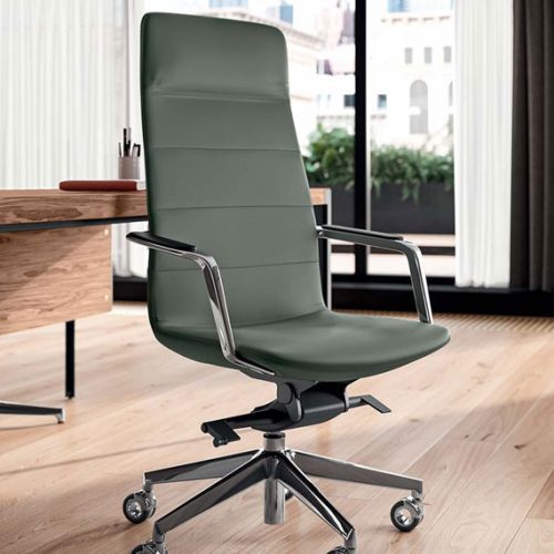 Dieses executive chair with headrest in green