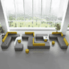 Modular sofa, grey sofa, yellow trim sofa, meeting sofa, office sofa, reception sofa imperial lounge sofa, imperial modular sofa
