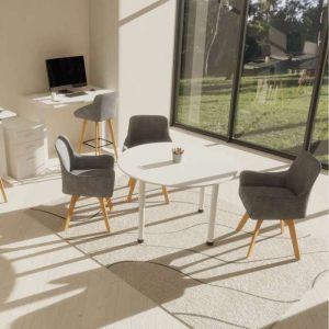 Dynamic office, carmen visitor chair grey fabric meeting set up