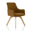 Dynamic office, carmen visitor chair bespoke copper orange fabric