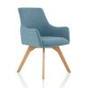 Dynamic office, carmen visitor chair bespoke quench blue fabric