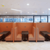 JDD Seating, casper seating , orange seating, booth seating