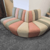 reversed terry dofa by JDD furniture with pastel coloured fabric