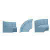 JDD terry modular banquette seating teal and grey fabrics Concave unit