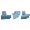 JDD terry modular banquette seating teal and grey fabrics convex unit