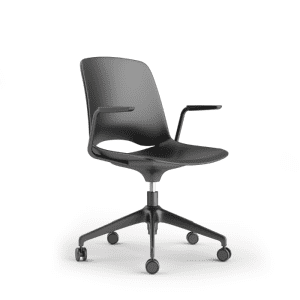 elite kiro work chair black moulded seat with five star base
