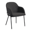 zap trading westbury in dark grey boucle fabric with black powder coated legs