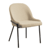zap trading westbury side chair in natural boucle fabric with black powder coated legs
