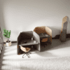 identity furniture vara work booth, with grey and beige screen fabrics, grey interior design