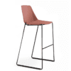 air seating alto stool cafe breakout stool air seating brick red shell with black skid frame
