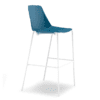 alro stool from air seating with blue shell and white four leg