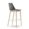 air seating alto stool with woodenf our legs with grey shell