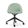 sage colour with upholstered seat and back papillion meeting chair with black swivel base meeting chair from air seating