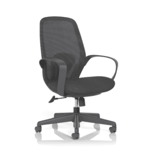 Dynamic seating ariel mesh chair in black on white background office chair