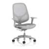 Dynamic seating Tutti mesh chair in grey front facing on a white background
