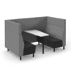 Muse Booth soft seating four person from Dams UK manufactured furniture in grey and black fabric two tone