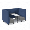 blue and grey four person muse booth soft seating from Dams Furniture UK manufactured