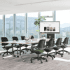 multiple edit office ux mesh chairs in black and with desk in an office environment