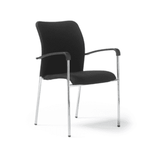 tori meeting chair with arms and four legs in black